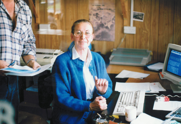 Jane Ainsworth in the office Farndon Marina